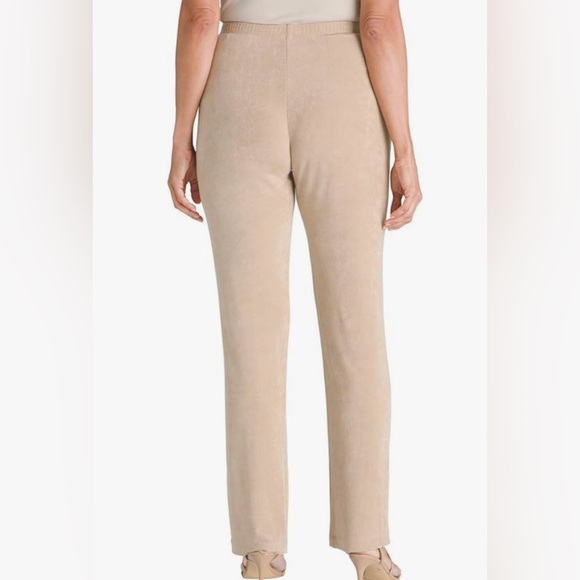 Chico's Red Color Classic Rise Pull On Straight Leg Stretch Pants - Picture 3 of 10